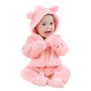 

0-2Y New Autumn Winter Infant Baby High Quality Lovely Soft Cute Bear Long Sleeve Rompers Kids Clothes