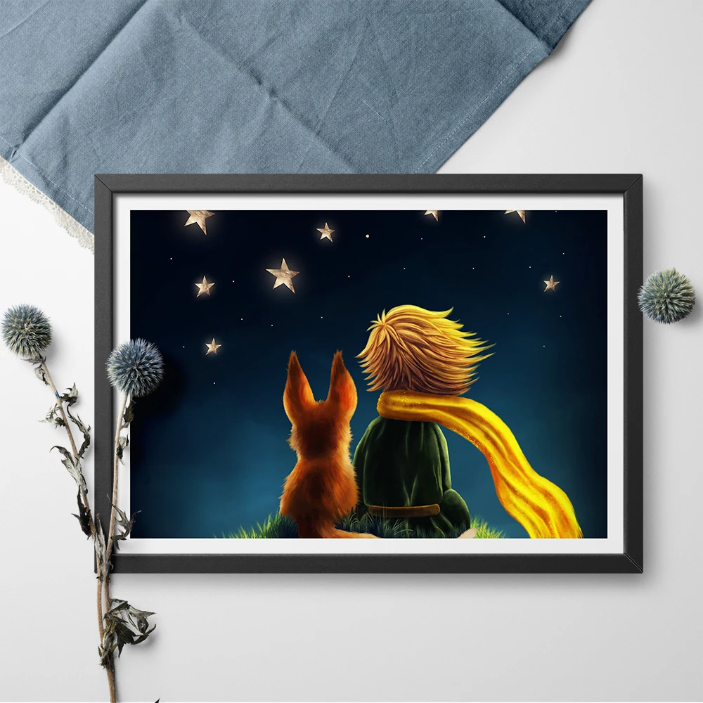 

Modern Wall Art Fairy Tales The Little Prince Art Print Canvas Painting For Home Decoration Wall Pictures Unframed