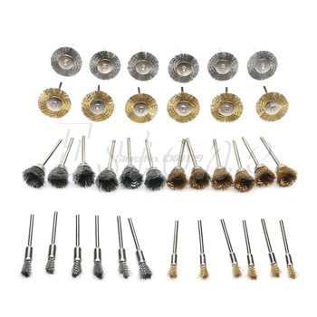 

36Pcs Brass Steel Wire Brush Polishing Wheels Set Kit for Dremel Rotary Tool New Wholesale&DropShip