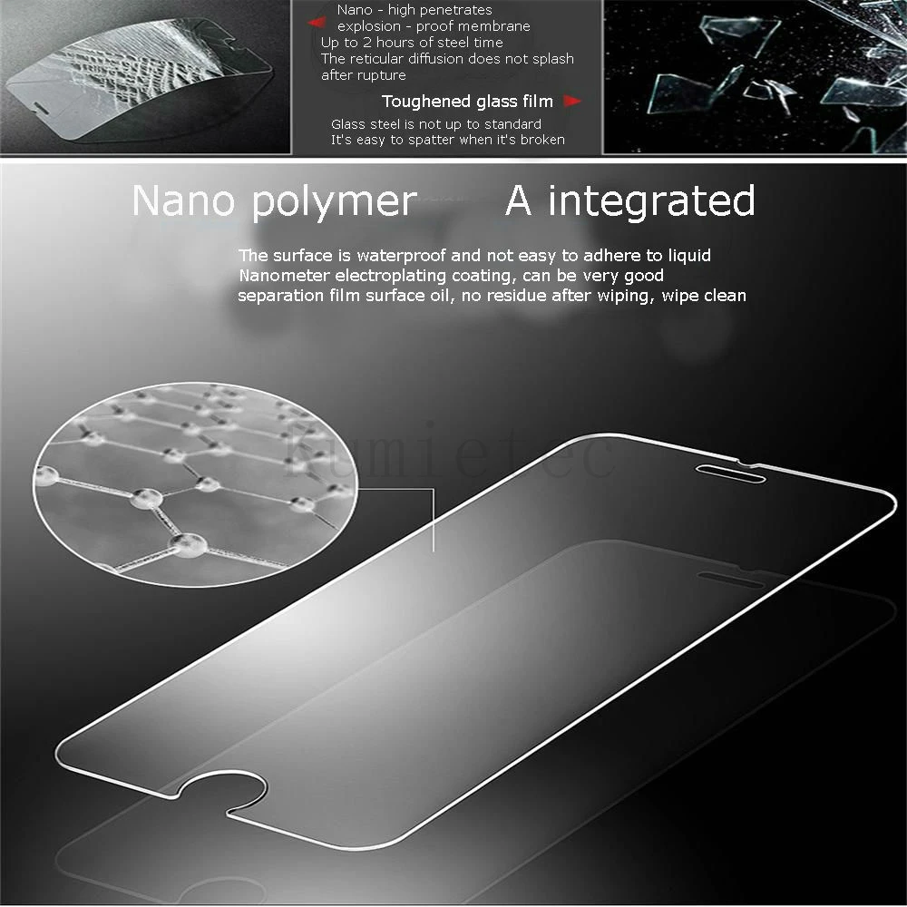 Kumietec 9 H 2.5D Arc сотовом телефоне Защитная пленка для iPhone X/i8 Плюс/SE/i7/i6 /6 plus/i5/i4/4S/5S/6S