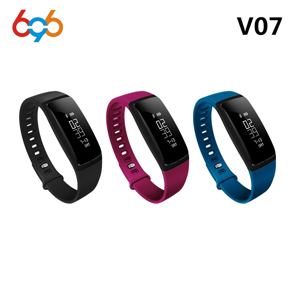 

V07 Smart Wristband Band Heart Rate Monitor Blood Pressure Bracelets pedomet Bracelet Fitness Tracker SmartBand For iOS Android