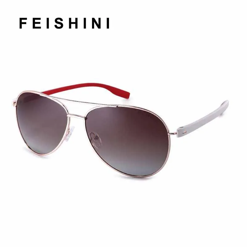 

Женские солнцезащитные очки FEISHINI, белые солнцезащитные очки с защитой от УФ-лучей, поляризационные солнцезащитные очки для вождения автомобиля, фирменный дизайн