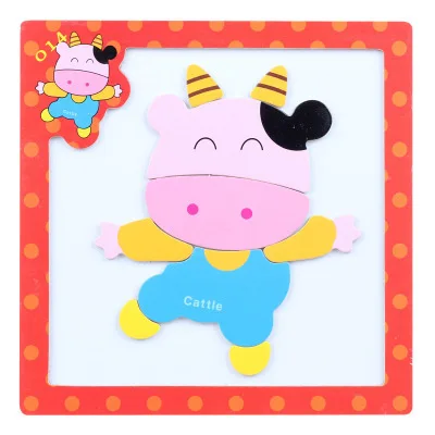 12 Лидер продаж 3D Puzzle Деревянные игрушечные лошадки для дети мультфильм Животные автомобиля деревянные головоломки детей раннего обучения - Цвет: 12