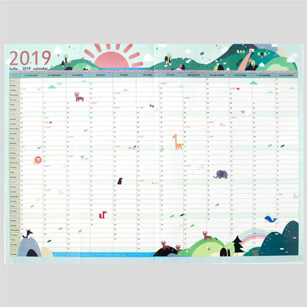 2 шт 2019 настенные календари 365 дней обратный отсчет График обучения ежедневный