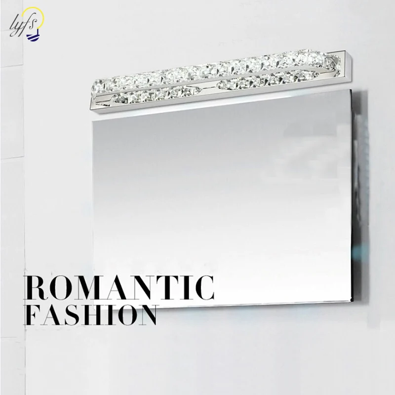 Bathroom Vanity Wall Lighting Fixtures 2700K Warm White Chrome Stainless Steel Crystal Mirror Lamps Modern Wall Sconce Bathroom Vanity Wall Lighting Fixtures 2700K Warm White Chrome Stainless Steel Crystal Mirror Lamps Modern Wall Sconce