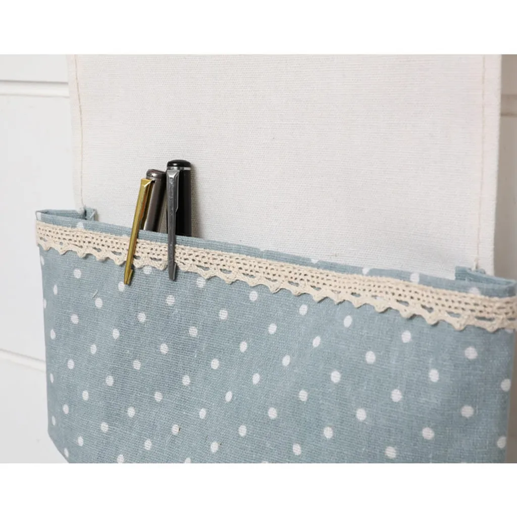 3 Pockets Wall Hanging Storage Bags Cotton Linen Door Organizer Waterproof Pouch Bedroom Home Office Container Decoration