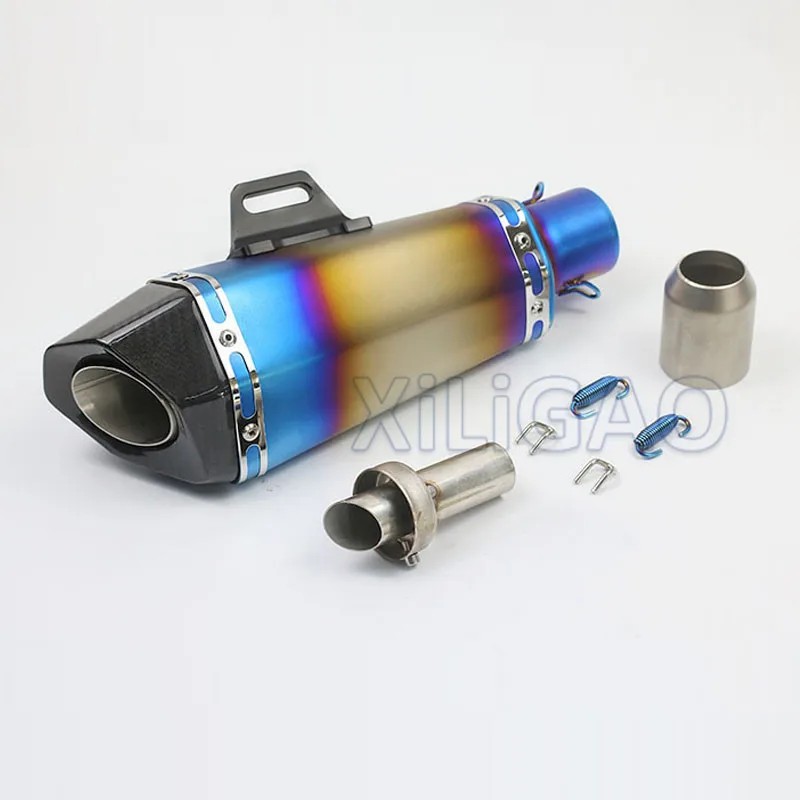 51mm entrada silenciador de Escape de motocicleta GP Escape de acero inoxidable silenciador de Escape Motocross con logotipo etiqueta AK057