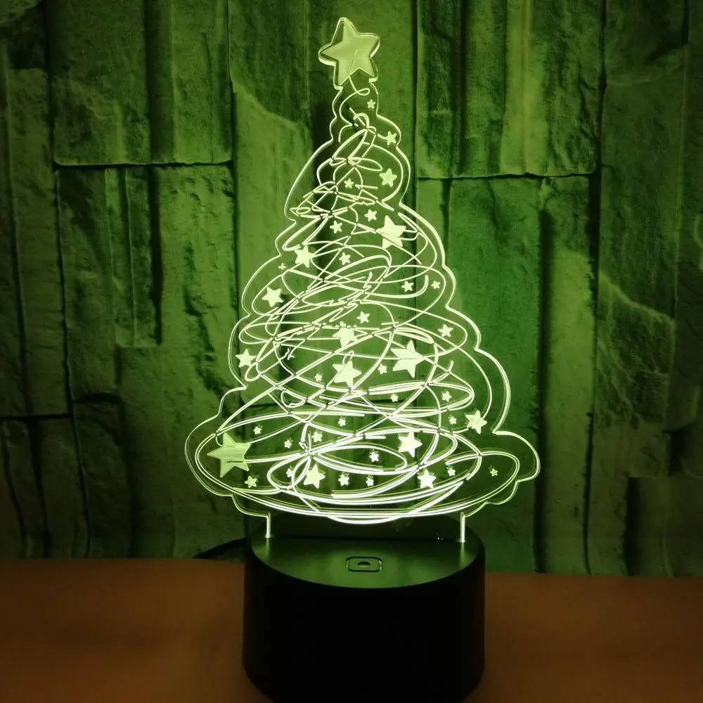 Рождественский подарок 3d лампа семь цветов дистанционное управление сенсорные