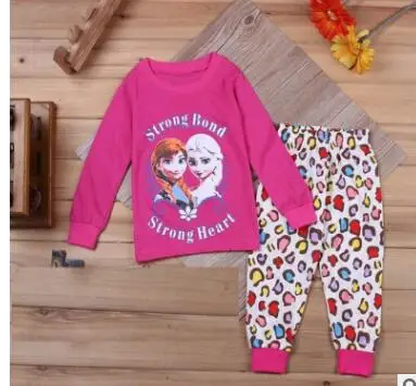 Фирменная Новинка принцессы для девочек комплект одежды для сна Детские пижамы Детские длинный рукав ночное белье хлопковая Детская одежда пижамы - Цвет: 3 style