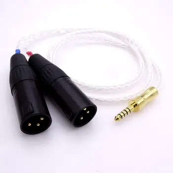 

8 Cores 5N PCOCC Silver Plated Dual 4-pin XLR Male Balanced to 4.4mm Male Audio Cable For Sony NW-WM1Z 1A MDR-Z1R TA-ZH1ES