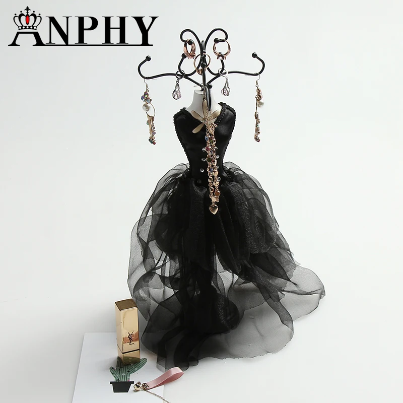 

ANFEI New Lace Mannequin Lady Stand Rack Ring Earrings Display Showcase Lady Figure Dress Jewelry Tools Earrings Ring Stand