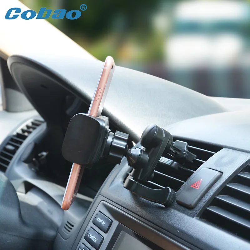 Cobao Универсальный Автомобильный держатель для телефона держатель для вентиляционного отверстия подставка для навигатора эластичный смартфон Колыбель для apple Iphone 5 SE 6 7 plus Galaxy