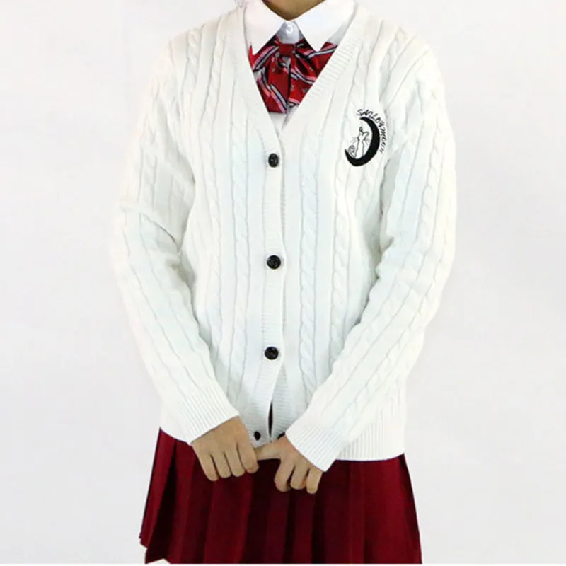 Осенняя школьная Свитера для девочек сестра Прекрасный милый мультфильм Сейлор Мун вышивка кардиганы Японский Корея JK трикотажная одежда
