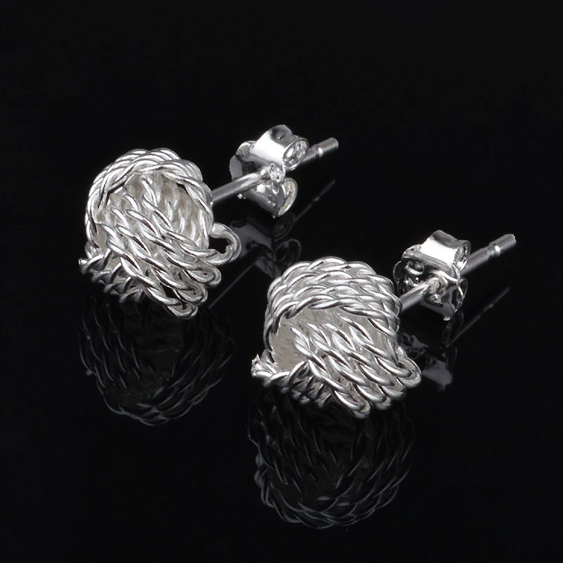 Des Madchens der Frauen aus Silber Modeschmuck Mesh-Kugelgelenk-Ohrringe Styling Accessories | Красота и здоровье