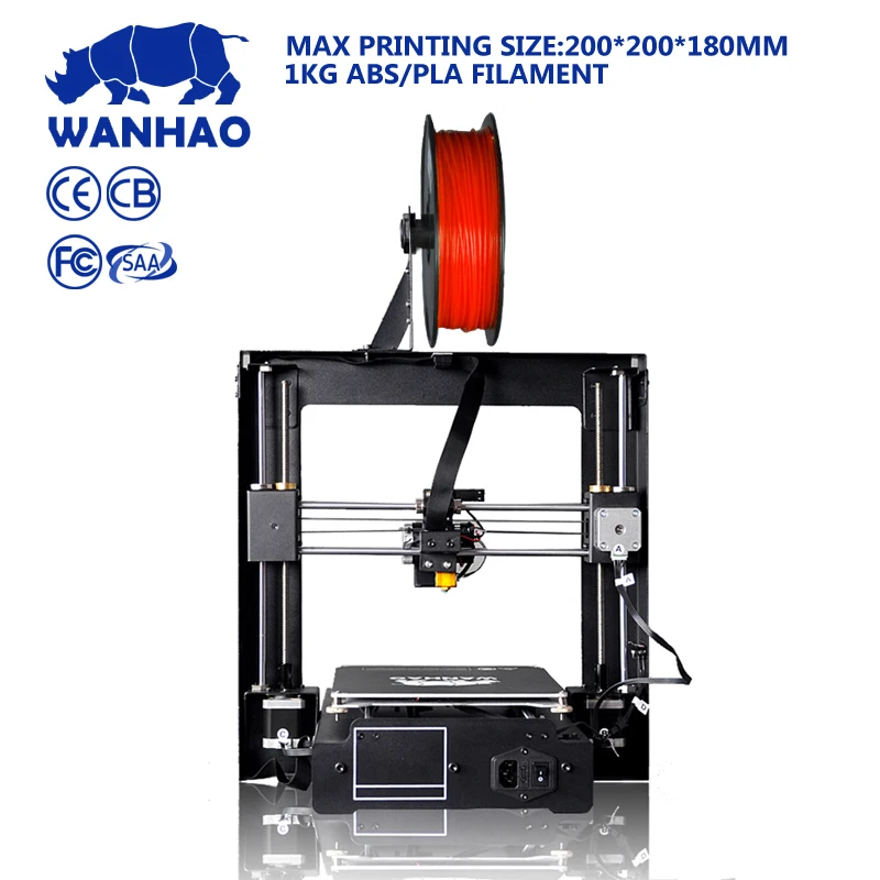 Дешевая выгодная цена 3d принтер, WANHAO 3d принтер i3 plus, набор RepRap с хорошим сенсорным ЖК-дисплеем, печать с PLA/ABS/PVA/нитью