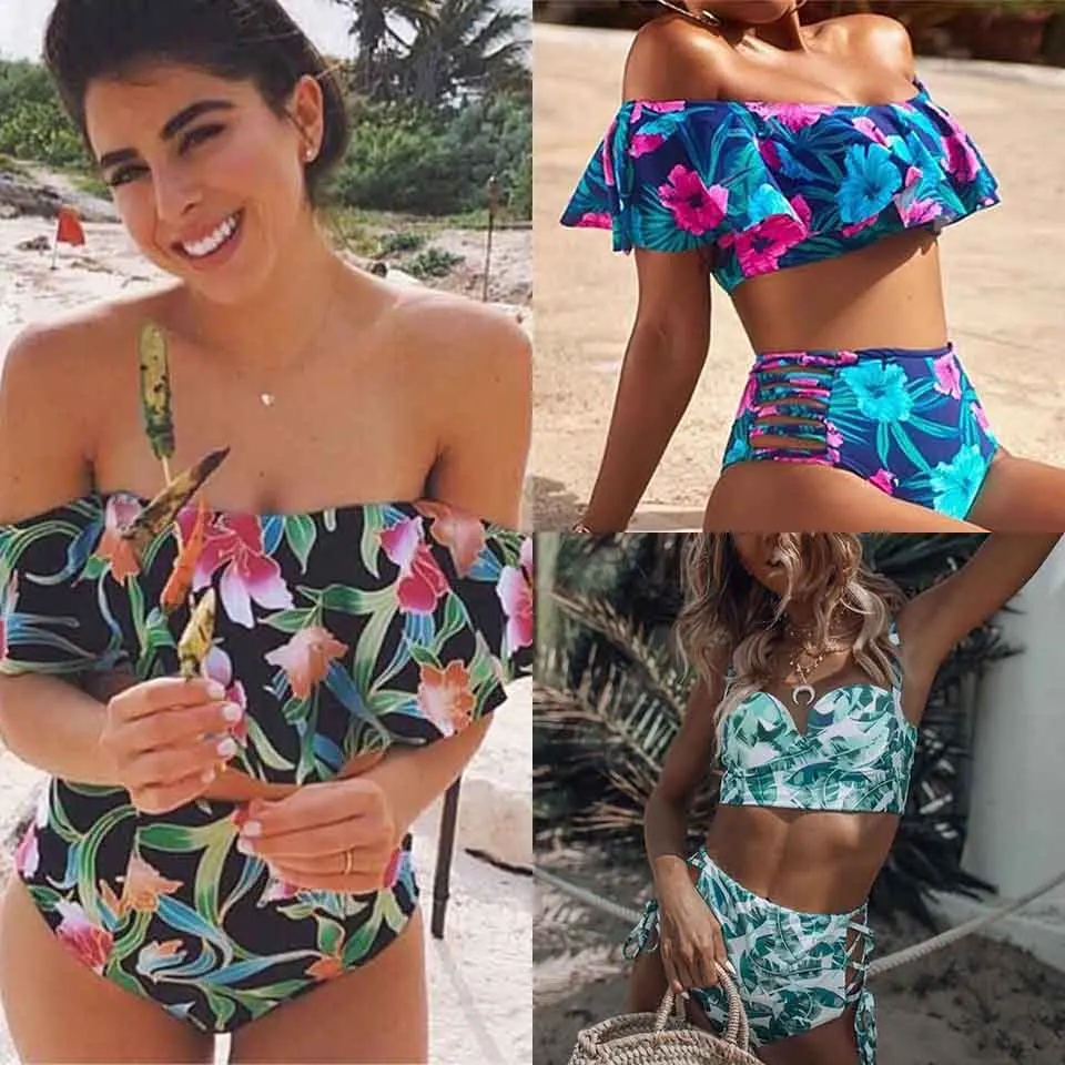 KayVis Sexy Bandeau Flabala Bikinis Women Swimsuit Brazilian Bikini Set Ruffle Bathing Suit Swimwear Biquini maillot de bain