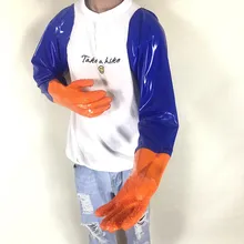 Удлинить ультра Водонепроницаемый перчатки 60 см L латексные перчатки синий Кухня мыть посуду Чистка утолщаются рыболовные перчатки хозяйственные