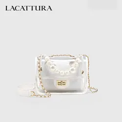 LACATTURA/женская летняя сумка на плечо; женские Сумки Дизайнерские Сумочки с желе и жемчугом; модная маленькая сумка через плечо для девочек