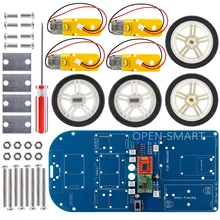 OPEN-SMART 4WD Smart Bluetooth Rubber Wheel Gear Motor Smart Car Kit w/ Tutorial for Arduino UNO R3 Nano STM32 Mega2560