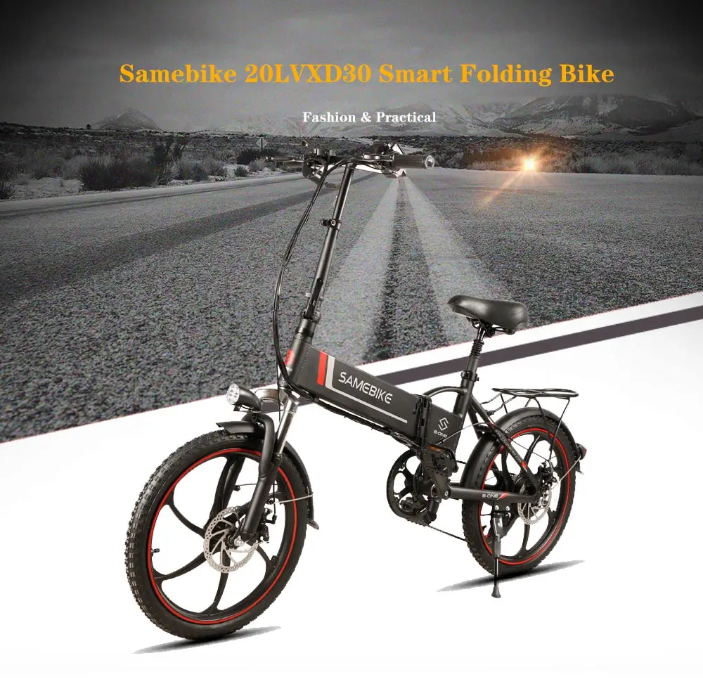 Flash Deal Samebike 20LVXD30 20“ Aluminum Alloy Foldable Electric Bicycle 48V 8AH 350W 25km/h 30-40km Mileage Max Load 90kg Electric eBike 0