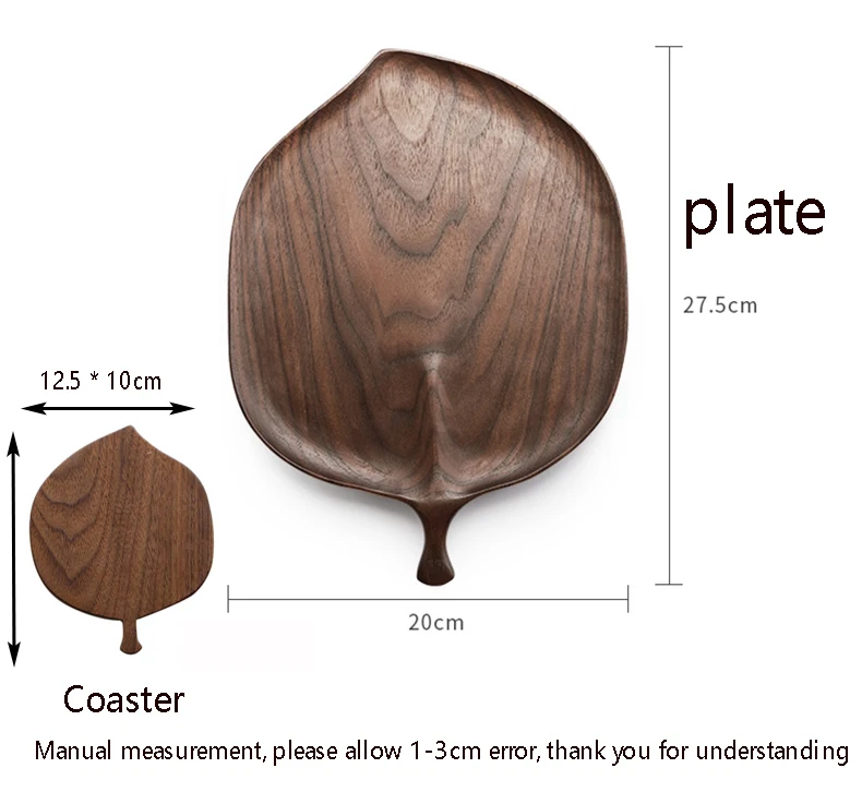 Высококачественная тарелка с листьями грецкого ореха, большая декоративная тарелка ручной работы, фрукты орехи, блюдо для хранения, поднос для чая, деревянные подстаканники