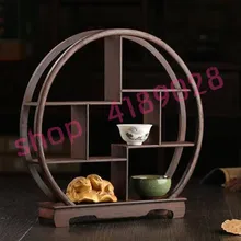 Твердая древесина Куриное Крылышко, деревянные, круглые, антикварные полки, орнамент маятник стеллаж для выставки товаров