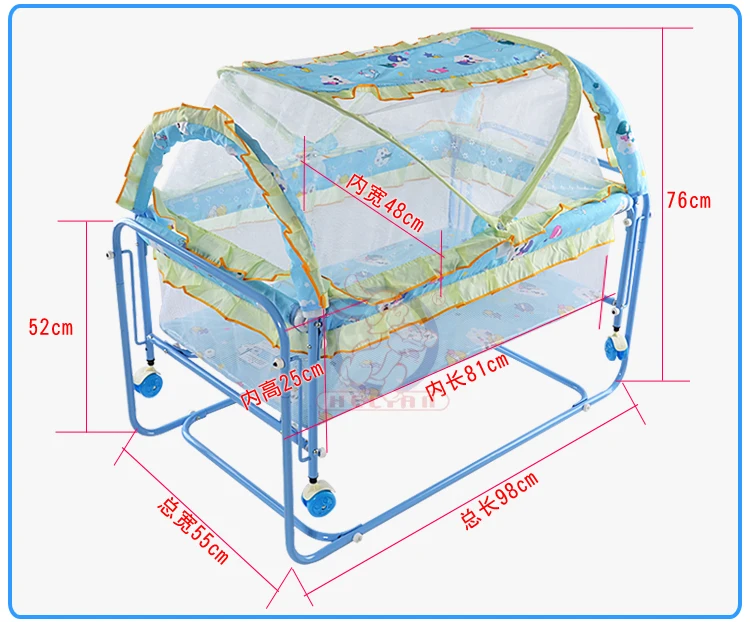 Портативный детские металлические кроватки кроватка для защиты новорожденных кроватка-качалка тележка с сеткой манеж кроватки для