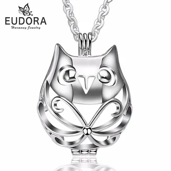 

Eudora Harmony Ball Owl Pattern Locket Cage Fit For 20mm Inner Ball Pendant Pregnancy Gift Women Pendant Baby Caller Jewelry