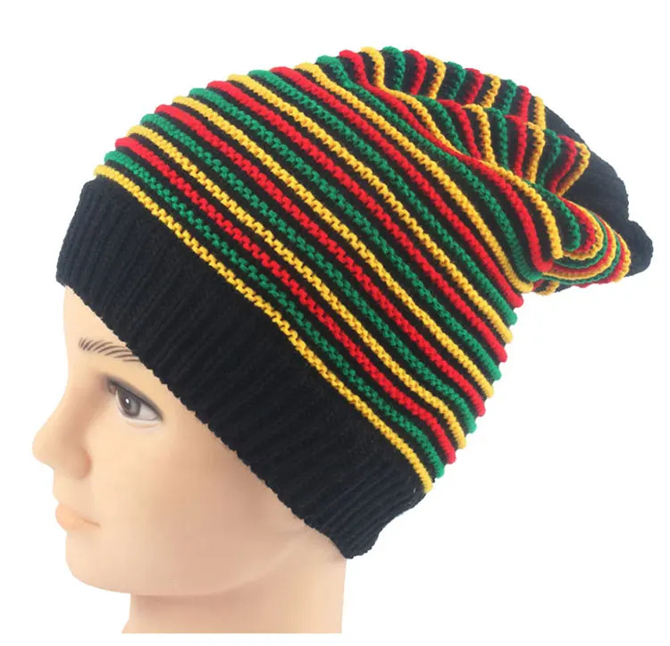 Зимняя хип-хоп Боб Кепка в ямайском стиле раста шапка регги многоцветная полосатая шапка головные уборы для мужчин и женщин стиль мужская шапка Gorros touca