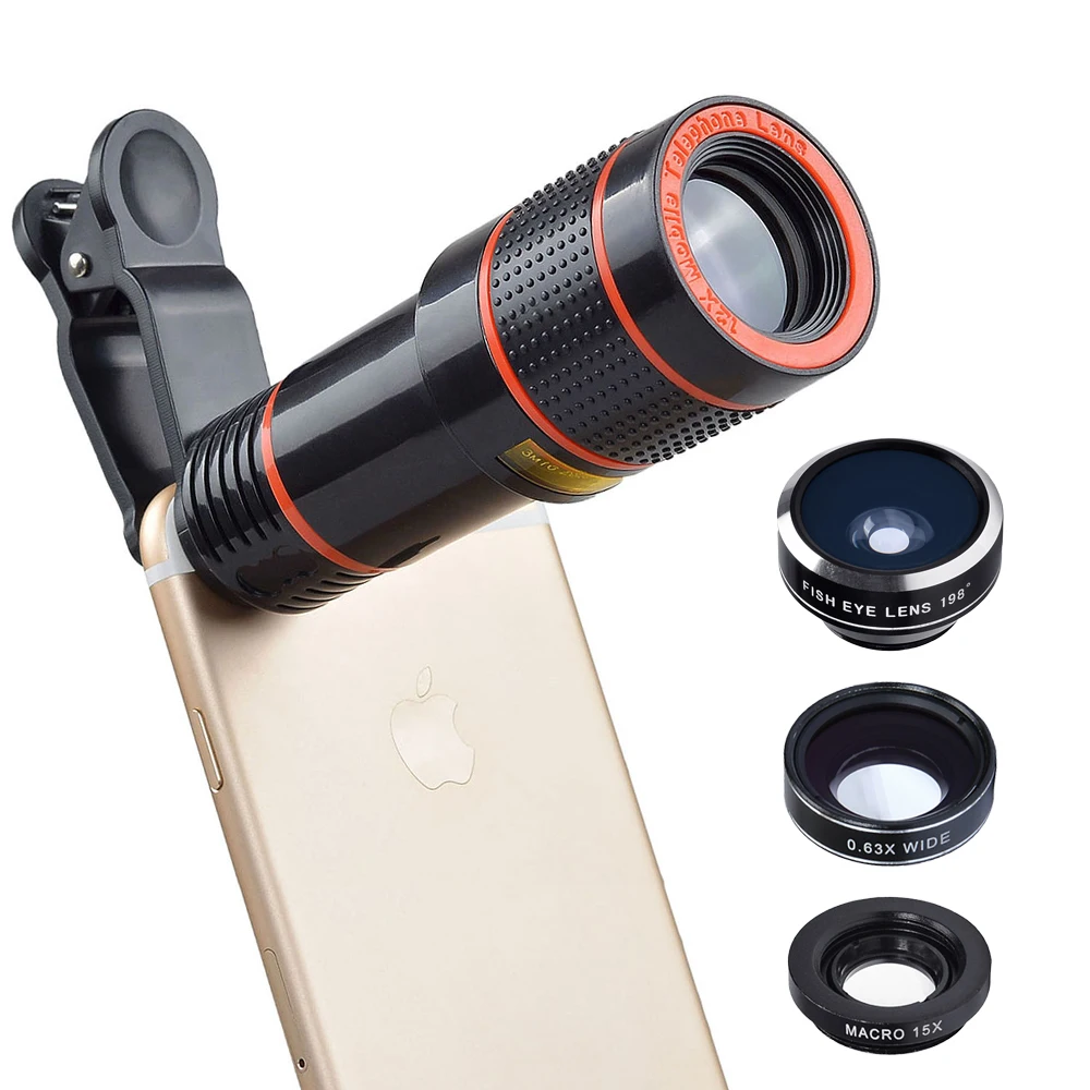 APL HS12X Zoom Mobile Phone Lens kit for iPhone 7 6S plus