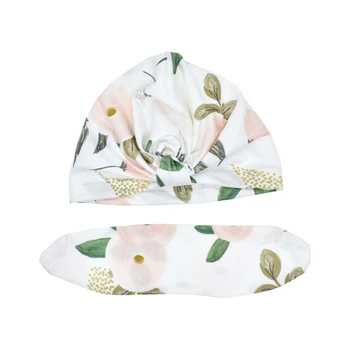 

Newborn Baby Boys Girls Cute Floral Printed Knotted Caps Fashion Toddler Kids Turban Hats Baby Photography Props 0-2 Year A20