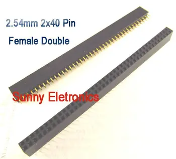 

20pcs Pitch 2.54mm 2x40 Pin Female Double Row Pin Header Strip Free shipping
