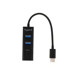3 порта USB C концентратор Тип C разветвитель с TF кардридер для Macbook iMac Pro ПК Аксессуары для ноутбуков USB-C концентратор