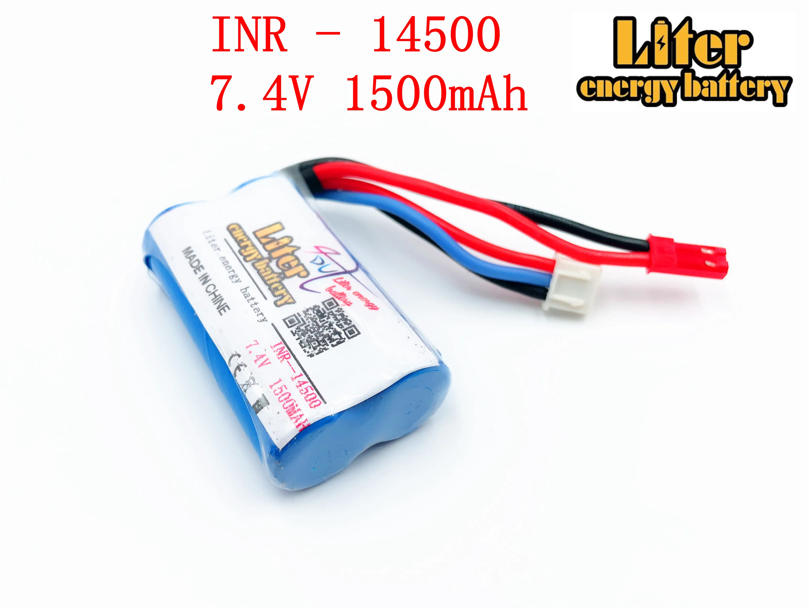 

7.4v 14500 1500MAH Li-ion lithium rechargeable battery pack for water soft gun and RC car boat aircraft helicopter plane toys