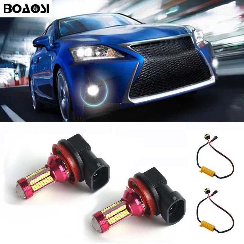 

BOAOSI 2x 9006 HB4 White 10W Canbus LED Fog Light DRL Bulb No Error For Lexus GS RX 300 330 LS460 IS250 LS600h ES350