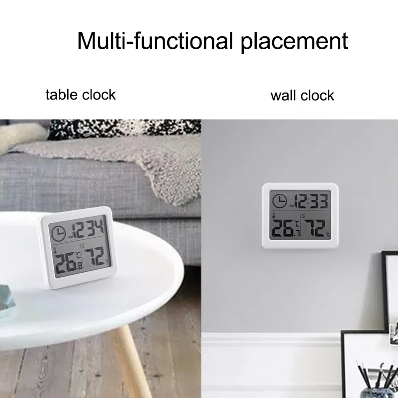 

Ultra-thin simple digitial watch hygrometer thermometer of home decorate electric clock 3.2 inch large number lcd alarm clock