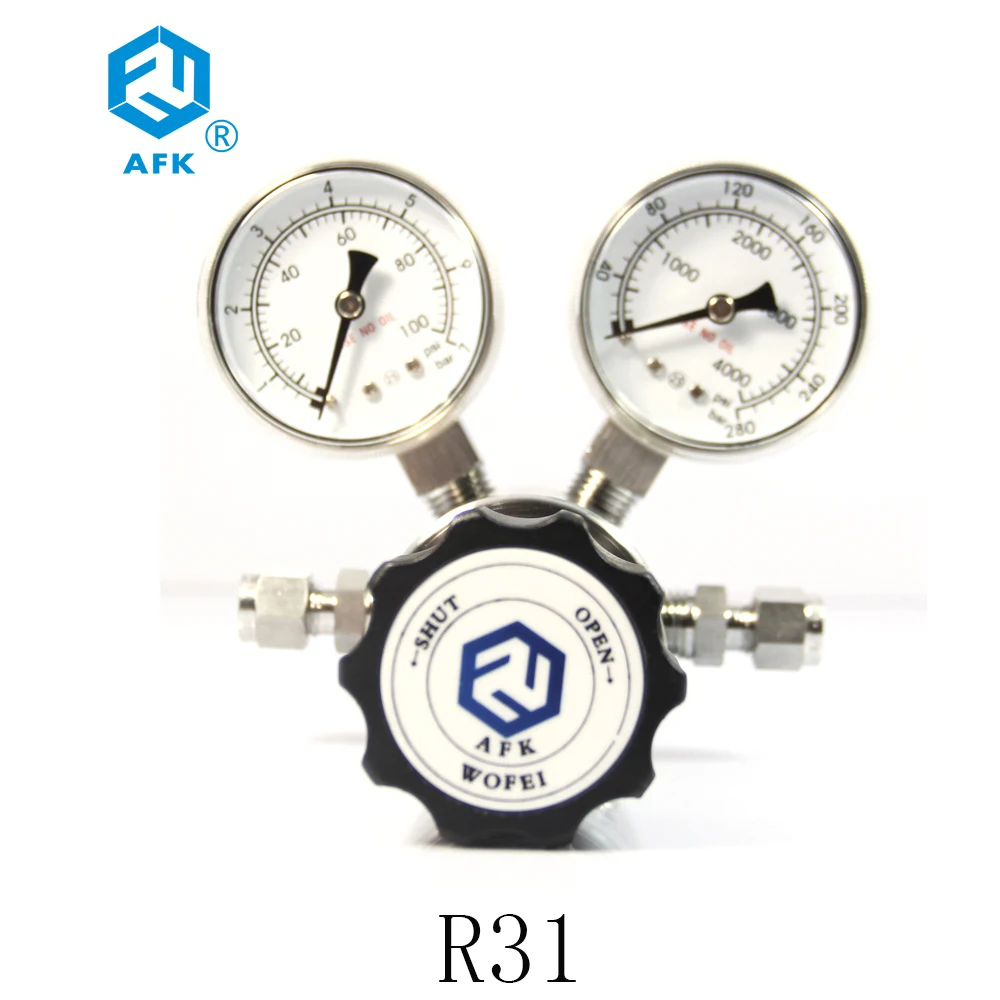 High pressure Two Stage two gauges nitrogen gas pressure regulator in