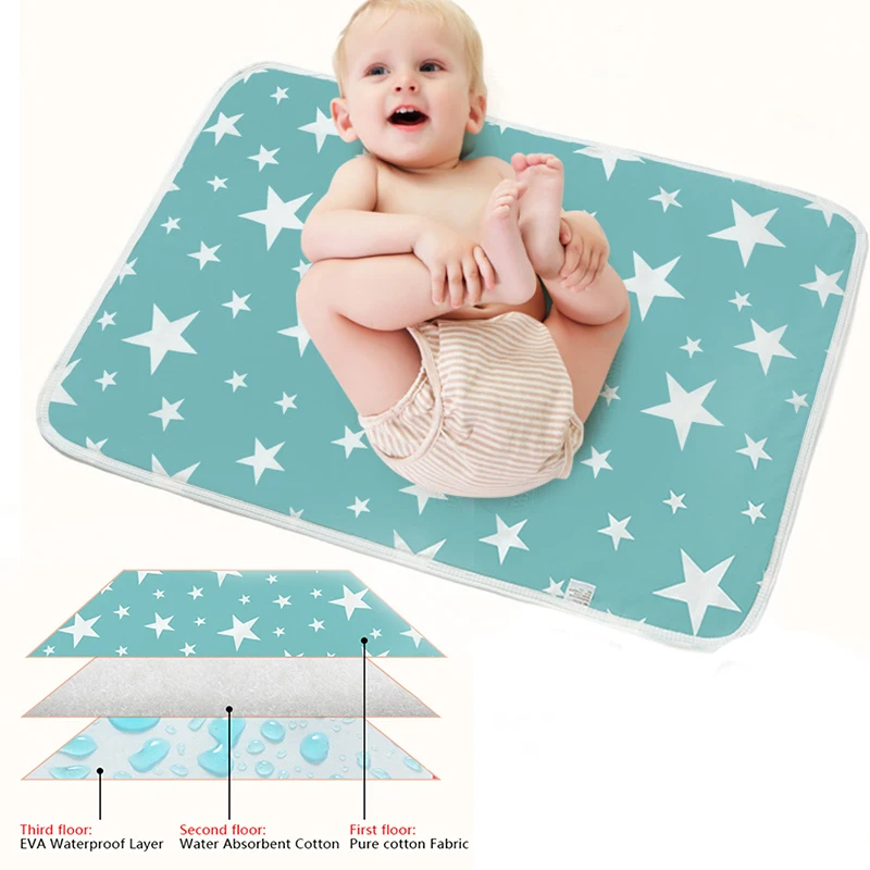 Reusable Baby Nappy Changing Pad Cotton Diaper Changing Table Cartoon Baby Mattress Bed Sheet