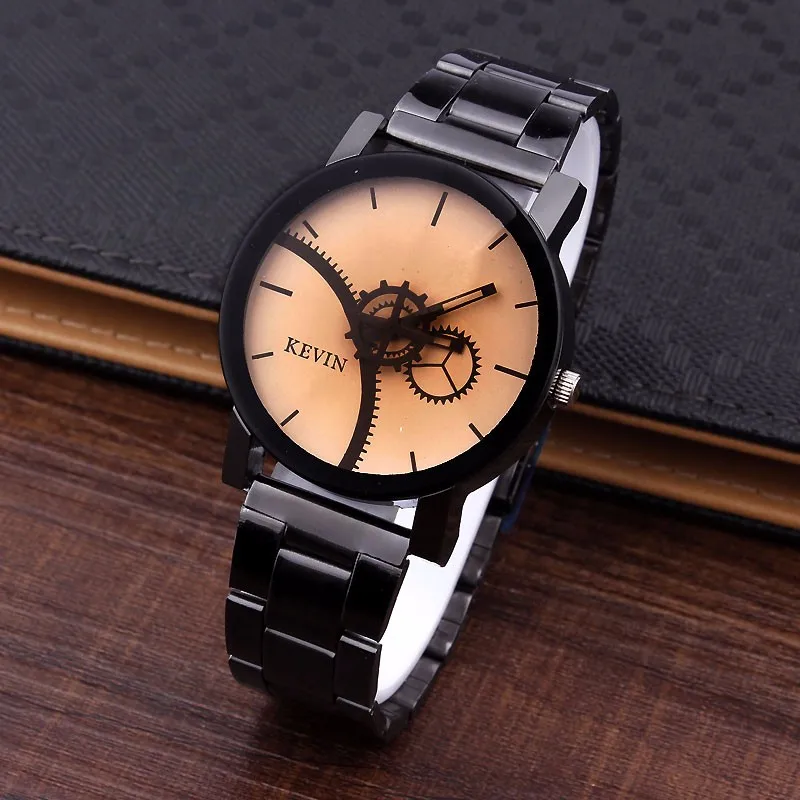 Кевин дизайн женские часы модные черные Круглый циферблат нержавеющая сталь Ремешок кварцевые наручные часы мужские подарки relogios feminino