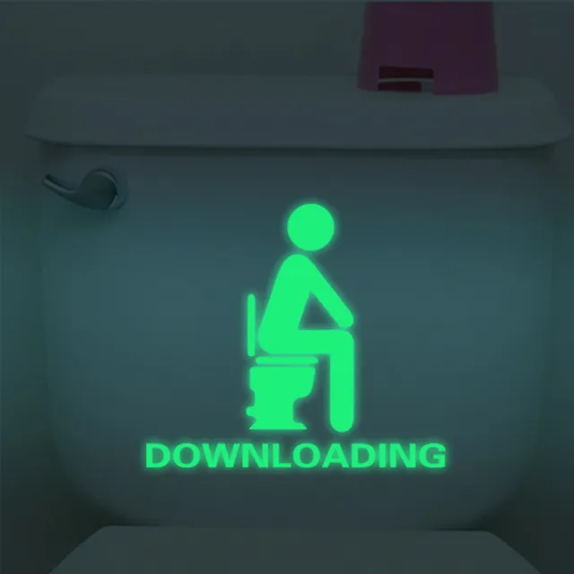 WC Luminous Toilet Stickers Creative Waterproof Wall Stickers Peeping glare Luminous Toilet Sticker WC Door Decoration