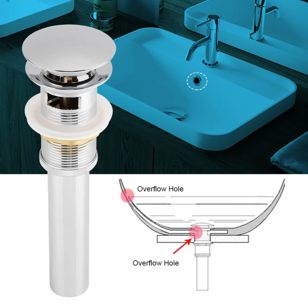 Ванная комната керамический сливной стопор раковины Твердые Латунные Стоки с переливом отверстие для ванной кухни