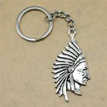 1 шт. брелок индейский шеф примальный Племенной Chieftain модные ювелирные изделия подарок на день рождения 55x28 мм кулон античное серебро