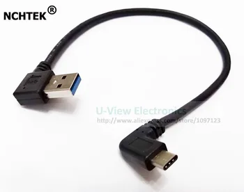 

NCHTEK 90 Degree Angled USB 3.1 USB Type C to Left Angled USB3.0 Male Data Cable/Free DHL Shipping/100PCS