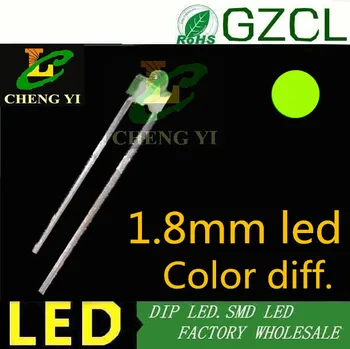 

2mm light emitting diode Green diffused mini dip led 568-575nm 2.0-2.2V 100pcs free shipping