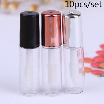 

10PCS Mini Sample Cosmetic Container With Cap Plastic Lip Balm Tube Lipstick Empty Transparent PE Lip Gloss Tubes 3 Colors