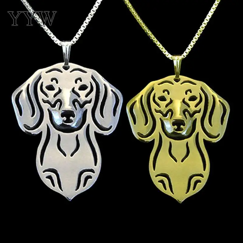 10pcs Cute Out Pet Dog Pendant Necklace Fashion Animal Gold Silver Chain Necklace Punk Steel