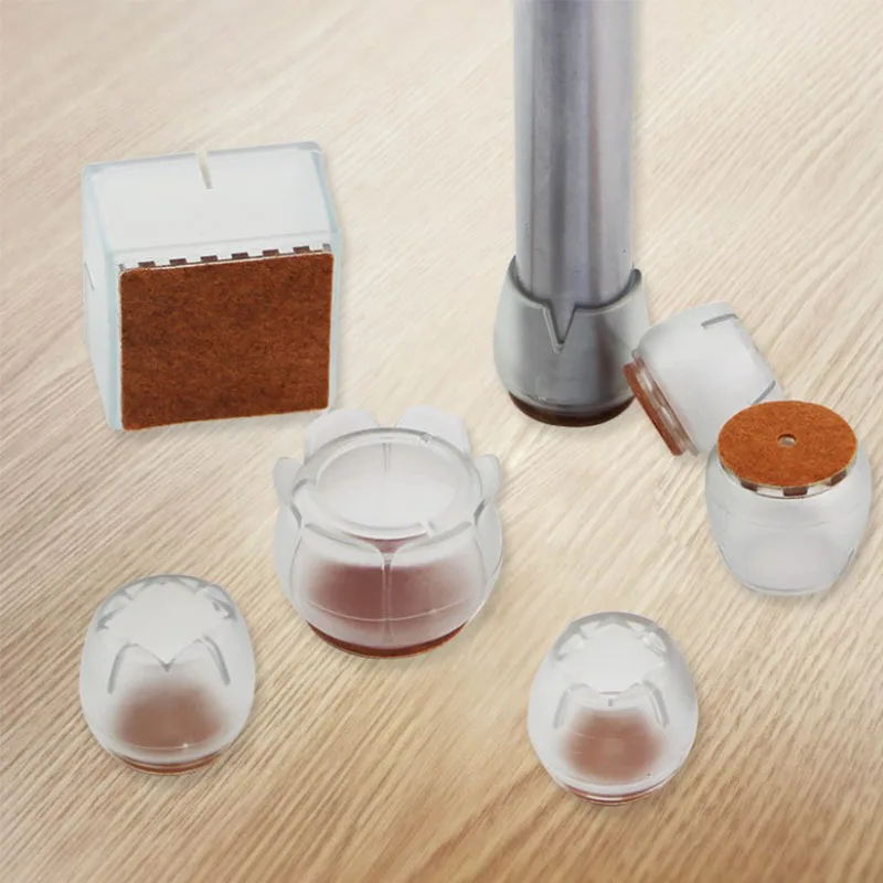 4PCS/set Transparent plastic Anti slip Chair Leg Table Foot Covers