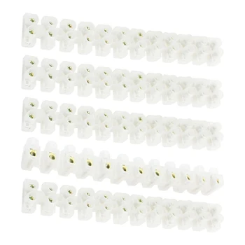 

CNIM Hot 5 Pcs X3-0512 400V 5A 12 Position 2 Row Plastic Screw Terminal Block