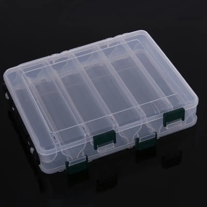 

Double Sided Ten Compartment Transparent Box Wooden Shrimp Box Fishing Bait Box Plastic Fishing Lure Tool Tackle Boxes New