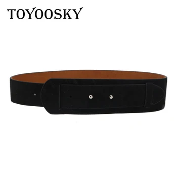 

2018 TOYOOSKY Women Belt For Black Wide Suede Belt For Dress PU Leather Fashion Slimming Women Elegantof High Quality Belt